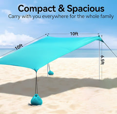 Classic Vintage Style Beach Tent - Personalized Name Beach sunshade canopy UPF 50+ - OLESA