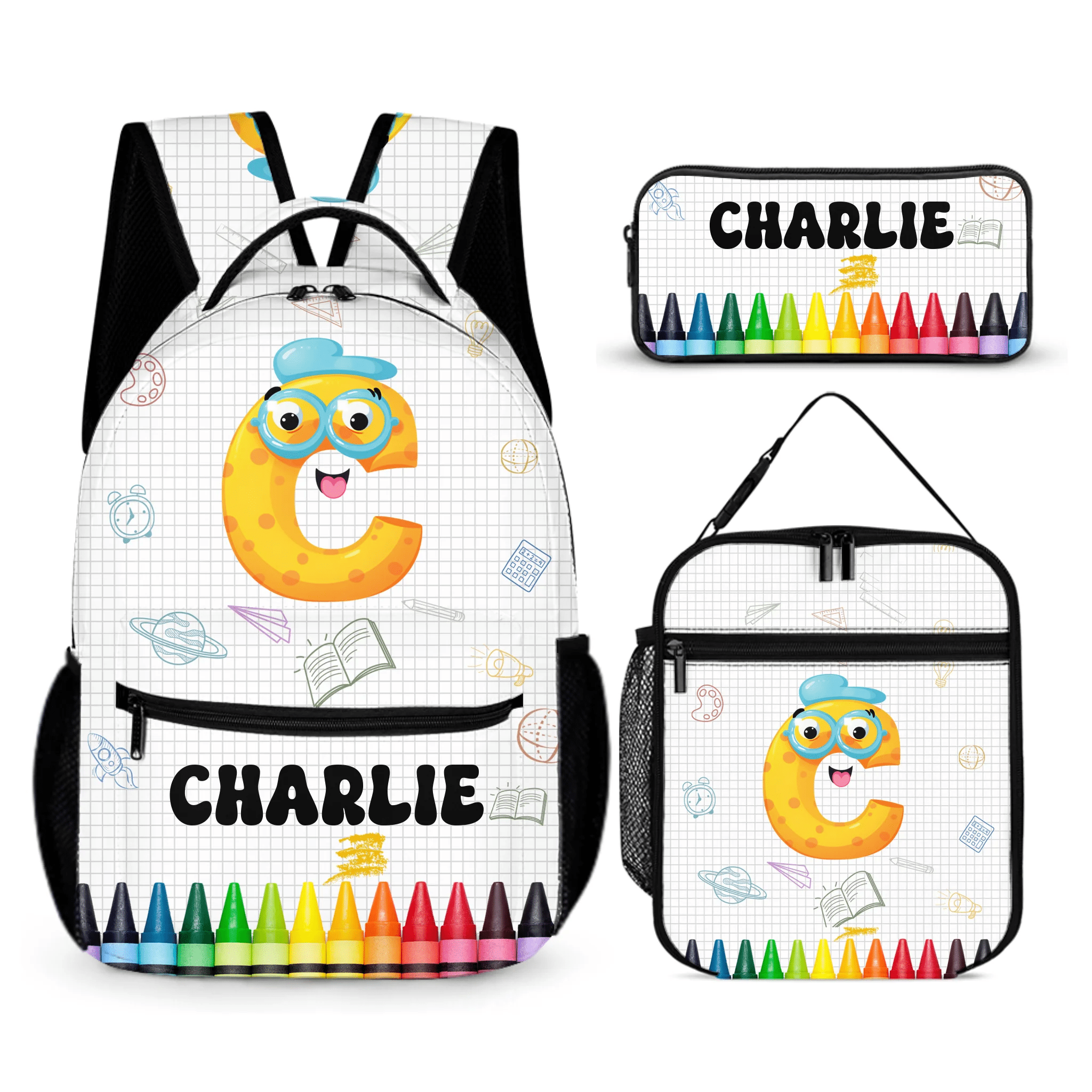 Colored Crayons - Personalized Name Backpack - Back To School Gift For Kid - OLESA