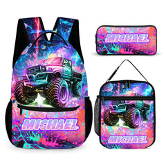 Colorful Customized Backpack for Trucks - Personalized Name - School Season Gift for Girls - OLESA