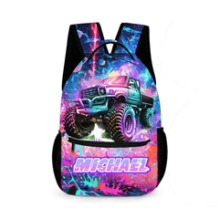 Colorful Customized Backpack for Trucks - Personalized Name - School Season Gift for Girls - OLESA