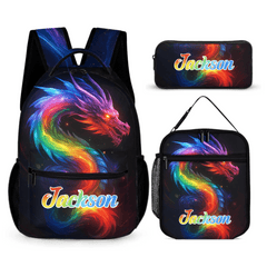 Colorful Dragon Customized Backpack - Fantasy Design - Personalized Name - OLESA