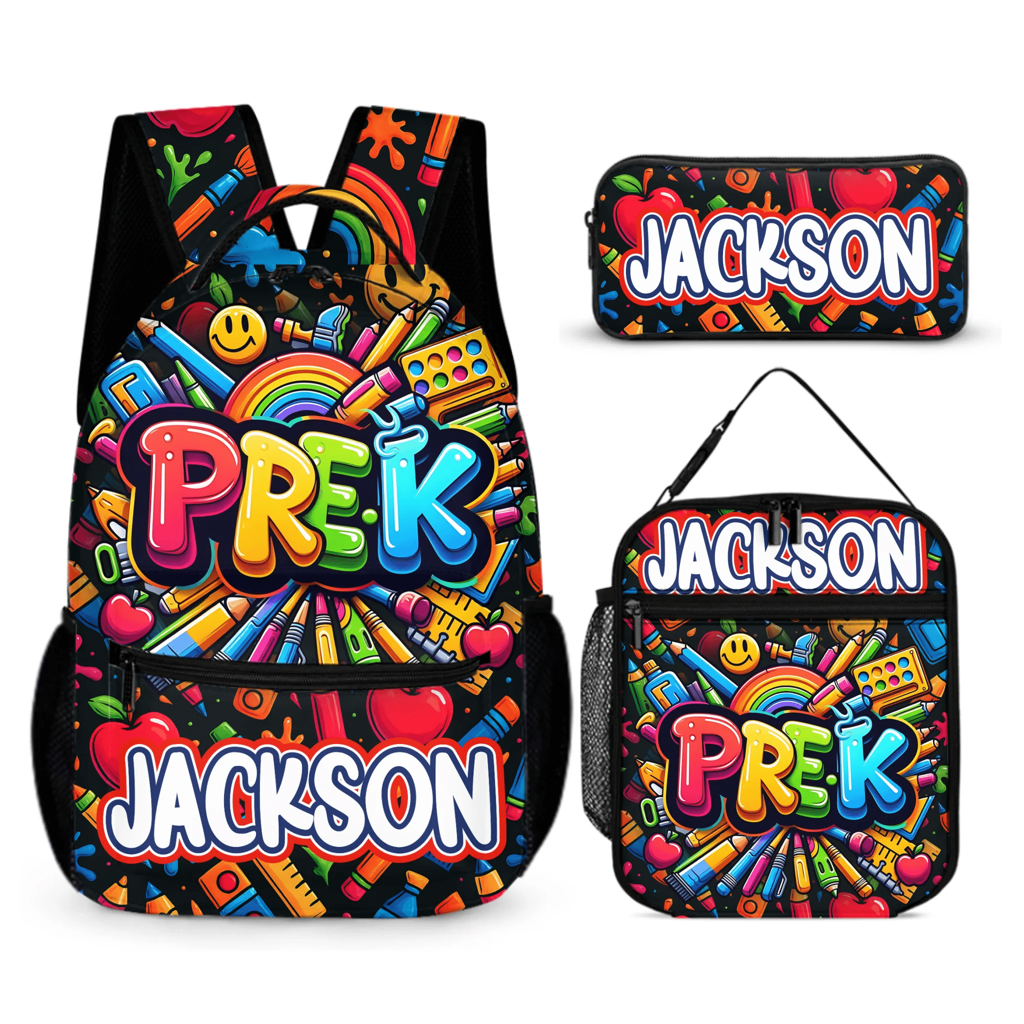 Colorful graffiti Backpack - Personalized School Backpack with Name - School Season Gift - OLESA