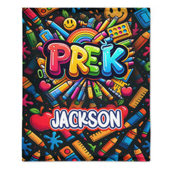 Colorful Graffiti Blanket - Customized Name And Grade - New Semester Gifts - OLESA