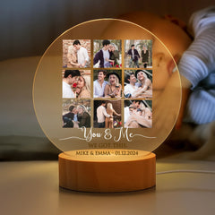 Couple Photo Customized Night Light - Personalized Photos and Name – Gift for Couples - OLESA