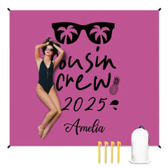 Cousin Crew Beach Mat - Custom Year & Names Family Gift for Pool & Beach - OLESA