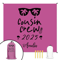 Cousin Crew Beach Mat - Custom Year & Names Family Gift for Pool & Beach - OLESA
