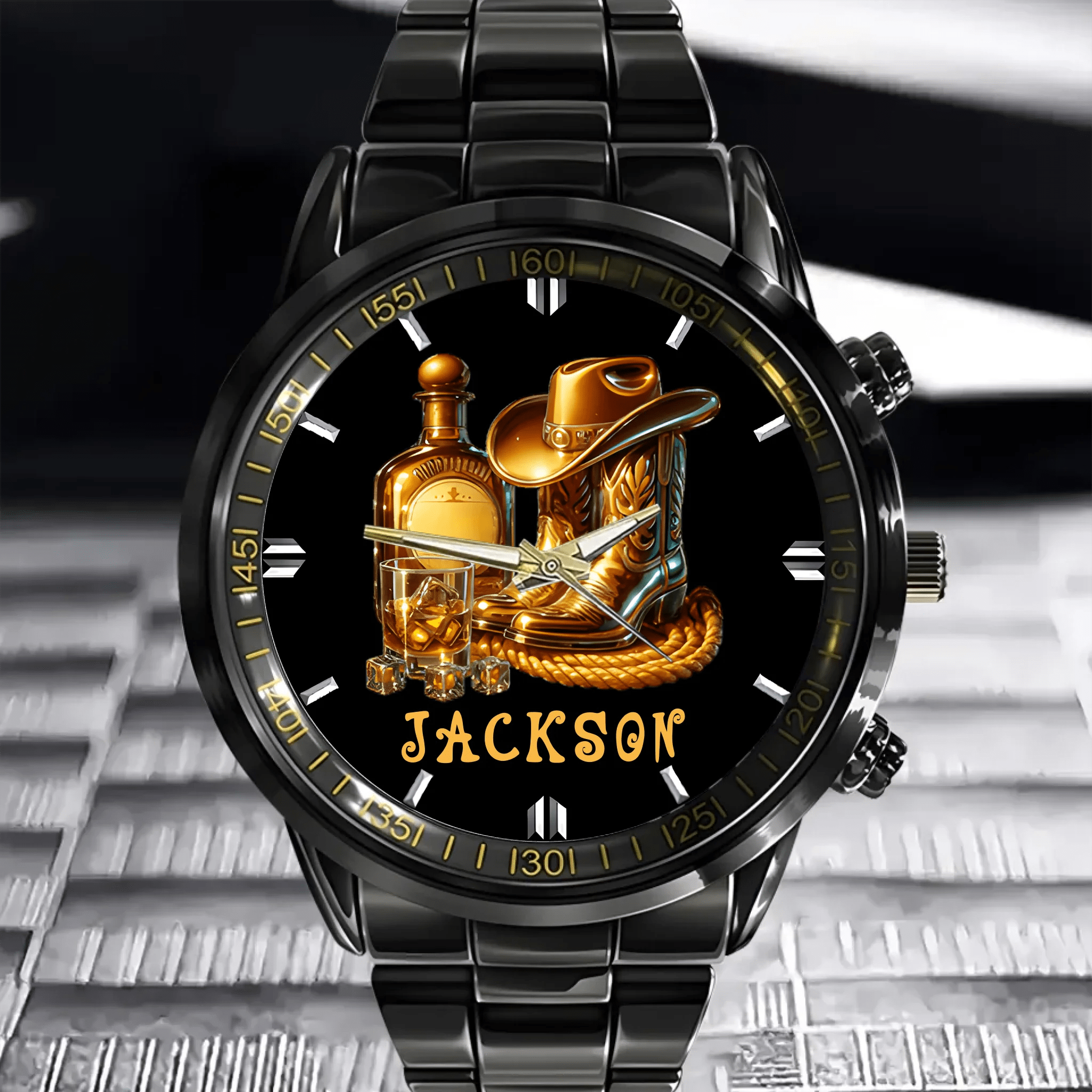 Cowboy Boots Hat | Whisky Watch - Personalized Name - OLESA