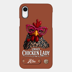 Crazy Chicken Lady Customized Phone Case - Personalized Name And Color - Fun Gift - OLESA