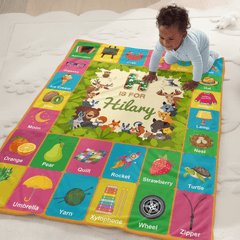 Custom ABC Learning Blanket – Personalized Alphabet Name Throw – Educational Gift for Children - OLESA