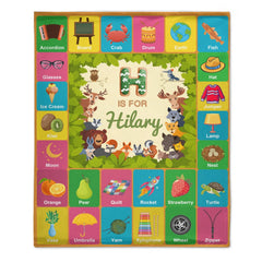 Custom ABC Learning Blanket – Personalized Alphabet Name Throw – Educational Gift for Children - OLESA