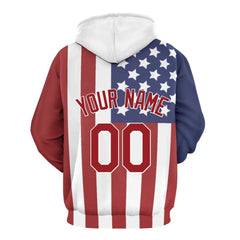 Custom American Flag Hoodie - Personalized USA Team Sports Sweatshirt - Gift for Men Women Teens - OLESA