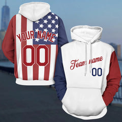 Custom American Flag Hoodie - Personalized USA Team Sports Sweatshirt - Gift for Men Women Teens - OLESA