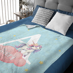 Custom Animal Letter Blanket – Personalized Name Alphabet Throw Blanket – Gift for Kids - OLESA
