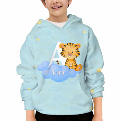 Custom Animal Letter Hoodie - Personalized Initial Hoodie - Kids' Gift - OLESA