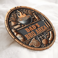 Custom BBQ Themed Wooden Door Signs - Personalised Name BBQ Pattern Round Wooden Signs - A Gift For Friend,Family,BFF,Barbecue Enthusiasts - OLESA