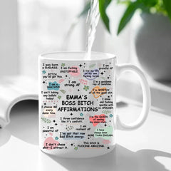 Custom B*tch Themed Fun Mug - Personalized Title and Name Mug in Cute Matching Colors - A Gift For Friend,BFF,Colleagues - OLESA