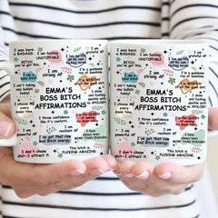 Custom B*tch Themed Fun Mug - Personalized Title and Name Mug in Cute Matching Colors - A Gift For Friend,BFF,Colleagues - OLESA