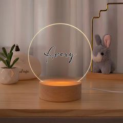 Custom Bunny Carrot Initial Night Light - Personalized Easter LED Lamp with Name - Gift for Kids - OLESA