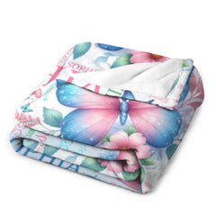 Custom Butterfly Blanket Name Personalized Baby Blanket - Gifts for Children Newborns - OLESA