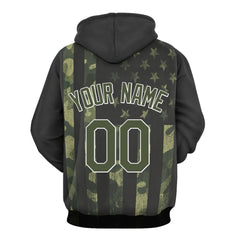 Custom Camo American Flag Hoodie - Personalized Military USA Team Sweatshirt - Gift for Men Women Teens - OLESA