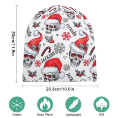 Custom Christmas Hats - Personalized Name Skeleton Flannel Christmas Hat - Gifts for yourself, family, friends, co - workers! - OLESA