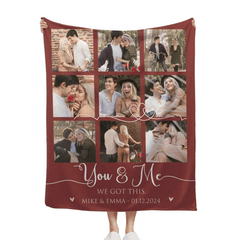 Custom Couple Photo Blanket – Personalized Love Memory Throw – Gift for Couples - OLESA