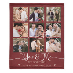 Custom Couple Photo Blanket – Personalized Love Memory Throw – Gift for Couples - OLESA
