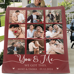 Custom Couple Photo Blanket – Personalized Love Memory Throw – Gift for Couples - OLESA