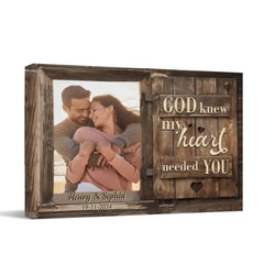 Custom Couple's Photo Decorative Painting - Personalized Photo,Date and Name Art Couple's Photo Unframed Canvas Painting - Gifts for Husband,Wife,Family - OLESA