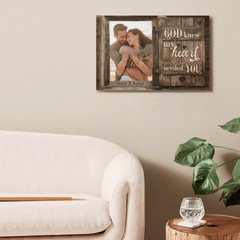 Custom Couple's Photo Decorative Painting - Personalized Photo,Date and Name Art Couple's Photo Unframed Canvas Painting - Gifts for Husband,Wife,Family - OLESA