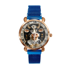 Custom Cow Watch – Personalized Name Engraving & Themed Dial Gift - OLESA