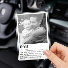 Custom Dad Photo Car Visor Clip - Personalized Photo Acrylic Car Visor Clip - OLESA