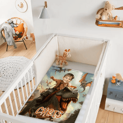 Custom Dinosaur Blankets Personalized Boy Riding Dinosaur Blanket - OLESA