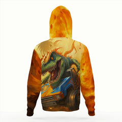 Custom Dinosaur Hoodie - Personalized Sweatshirt with T - Rex and Monster Truck - Gift for Boys and Girls - OLESA