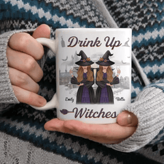 Custom Drink Up Witches Mug - Personalized Bestie Mug - Halloween Gift For Best Friends, BFF, Sisters - OLESA