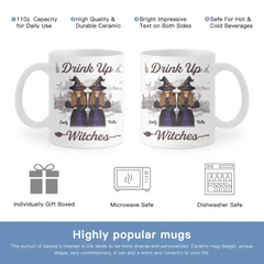 Custom Drink Up Witches Mug - Personalized Bestie Mug - Halloween Gift For Best Friends, BFF, Sisters - OLESA