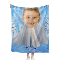 Custom Elsa Princess Blanket - Ice Themed Blanket with Personalized Name - Gifts for Girl,Children,Daughter - OLESA
