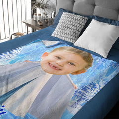 Custom Elsa Princess Blanket - Ice Themed Blanket with Personalized Name - Gifts for Girl,Children,Daughter - OLESA