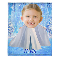 Custom Elsa Princess Blanket - Ice Themed Blanket with Personalized Name - Gifts for Girl,Children,Daughter - OLESA