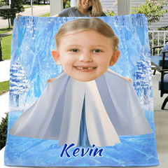 Custom Elsa Princess Blanket - Ice Themed Blanket with Personalized Name - Gifts for Girl,Children,Daughter - OLESA