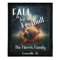 Custom Fall Football Blanket - Personalized Autumn Sports Throw - Teen Boys Gift for Football Fans - OLESA