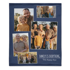 Custom Family Photo Blanket - Personalized Family Picture Throw - Gift for Parents & Grandparents - OLESA