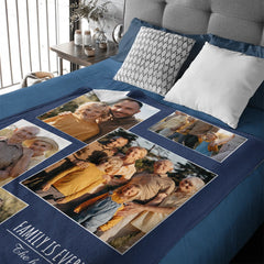 Custom Family Photo Blanket - Personalized Family Picture Throw - Gift for Parents & Grandparents - OLESA