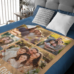 Custom Family Photo Blanket - Personalized Picture And Text - Photos Collage Family Gifts - OLESA
