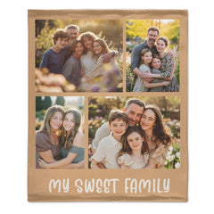 Custom Family Photo Blanket - Personalized Picture And Text - Photos Collage Family Gifts - OLESA