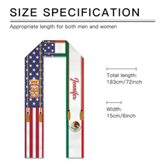 Custom Flag Stoles Sash - Personalised Flag,Name and Year Graduation Gift - Gifts for Graduates,Friend,BFF,Family,Patriot - OLESA