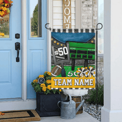 Custom Football Garden Flag with Name & Jersey Number – Personalized Game Day Yard Banner for Players & Fans - OLESA