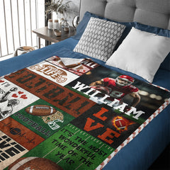 Custom Football Life Blanket - Personalized Sports Throw with Football Design - Gift for Football Fans - OLESA