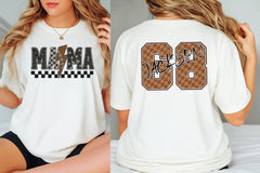 Custom Football Mama, Custom Kids Name & Jersey Number Game Day Football t-shirt - OLESA