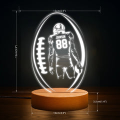 Custom Football Player LED Night Light - Personalized 7 Colors Sports Lamp - Gift for Football Lovers - OLESA